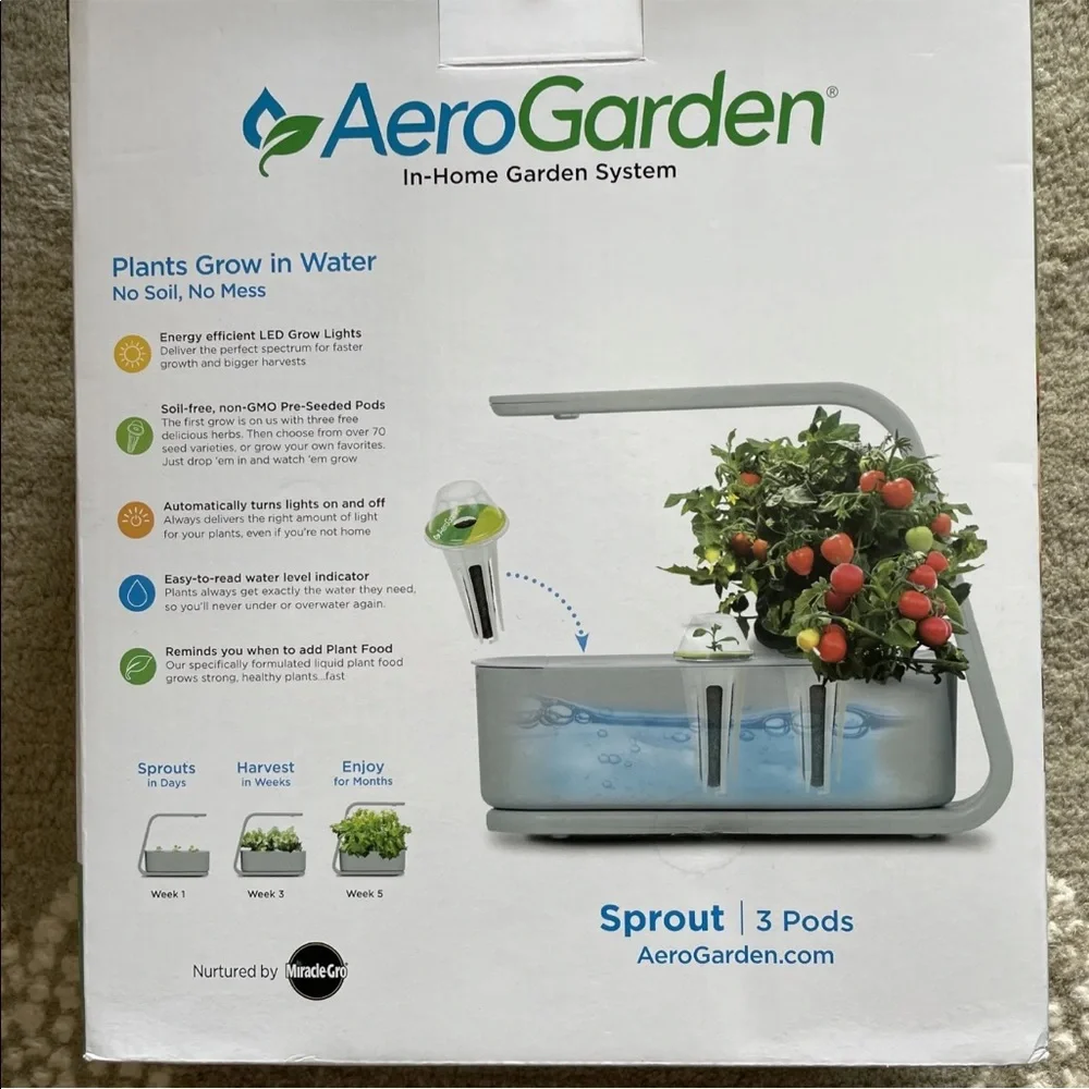 COPY - AeroGarden 3 Pods In-Home Garden System With LED Lights - gray - Picture 4 of 8